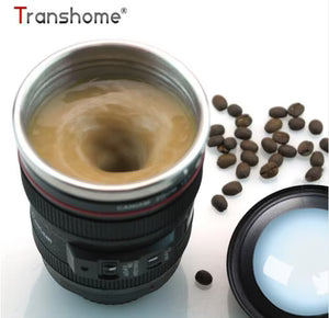 Self-Stirring Camera Lens Coffee Mug 300ml